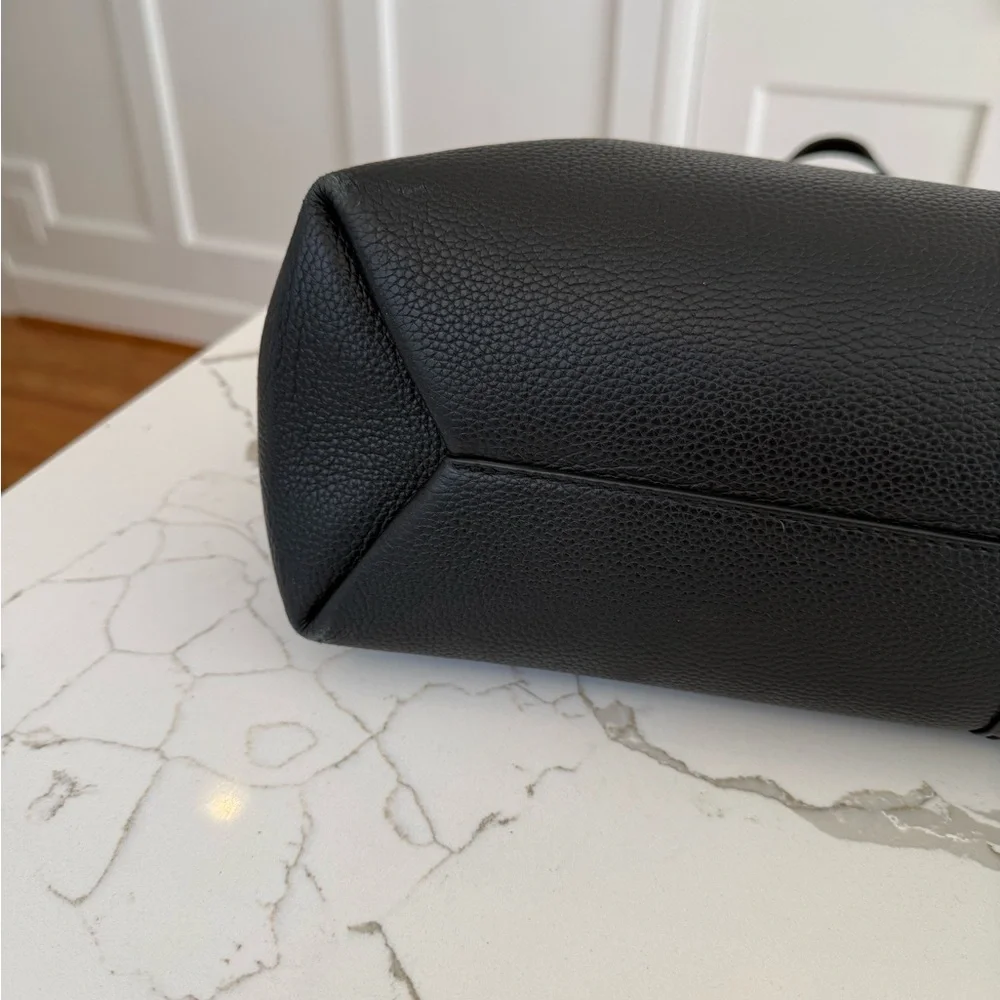 Tory Burch Black Pebbled Leather Tote